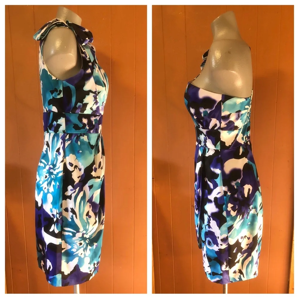 Bisou Bisou One Shoulder Floral Dress 10 - Picture 4 of 9